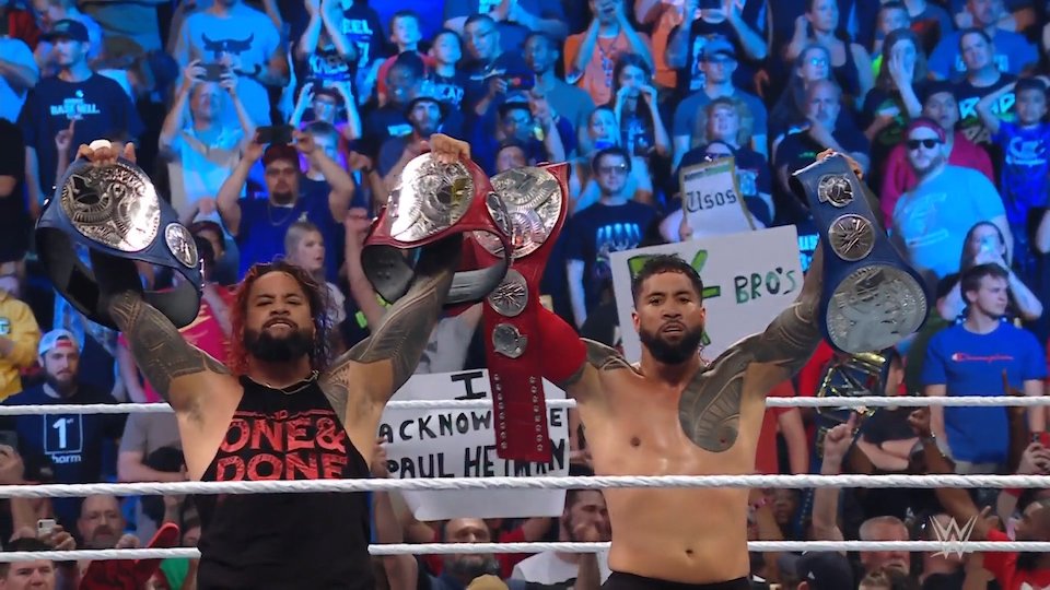 resultats wwe smackdown usos champions equipe unification