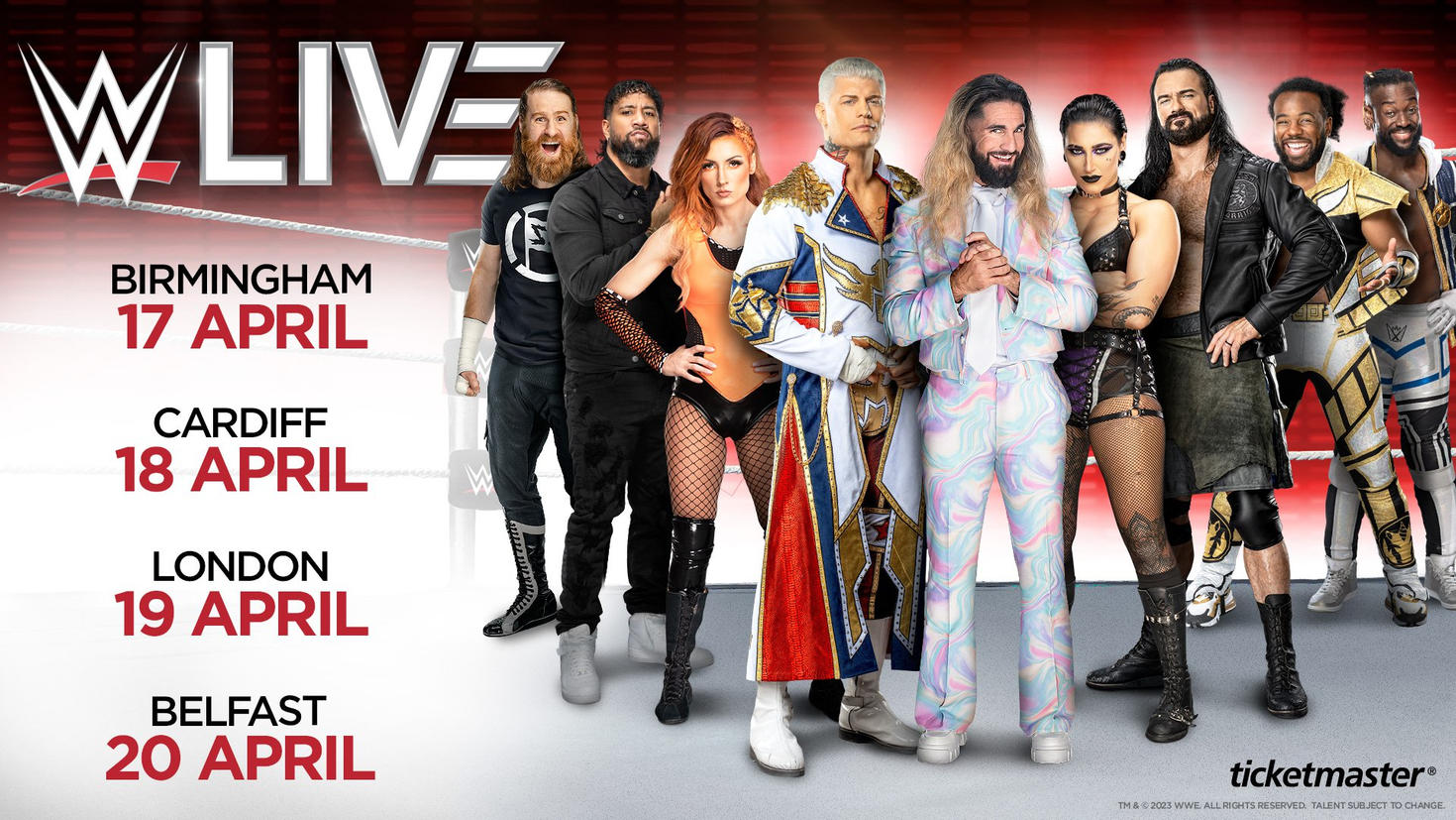 WWE Live au Royaume-Uni en avril 2024 : les billets sont en vente.