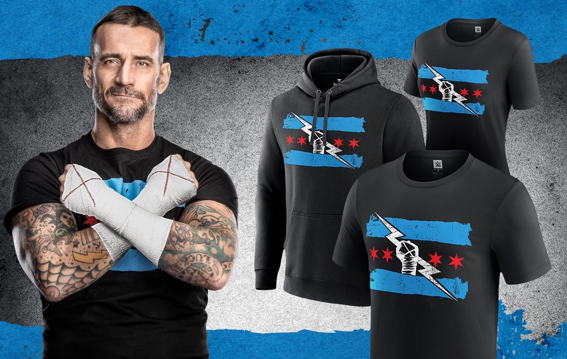 Le nouveau t-shirt WWE de CM Punk est disponible.
