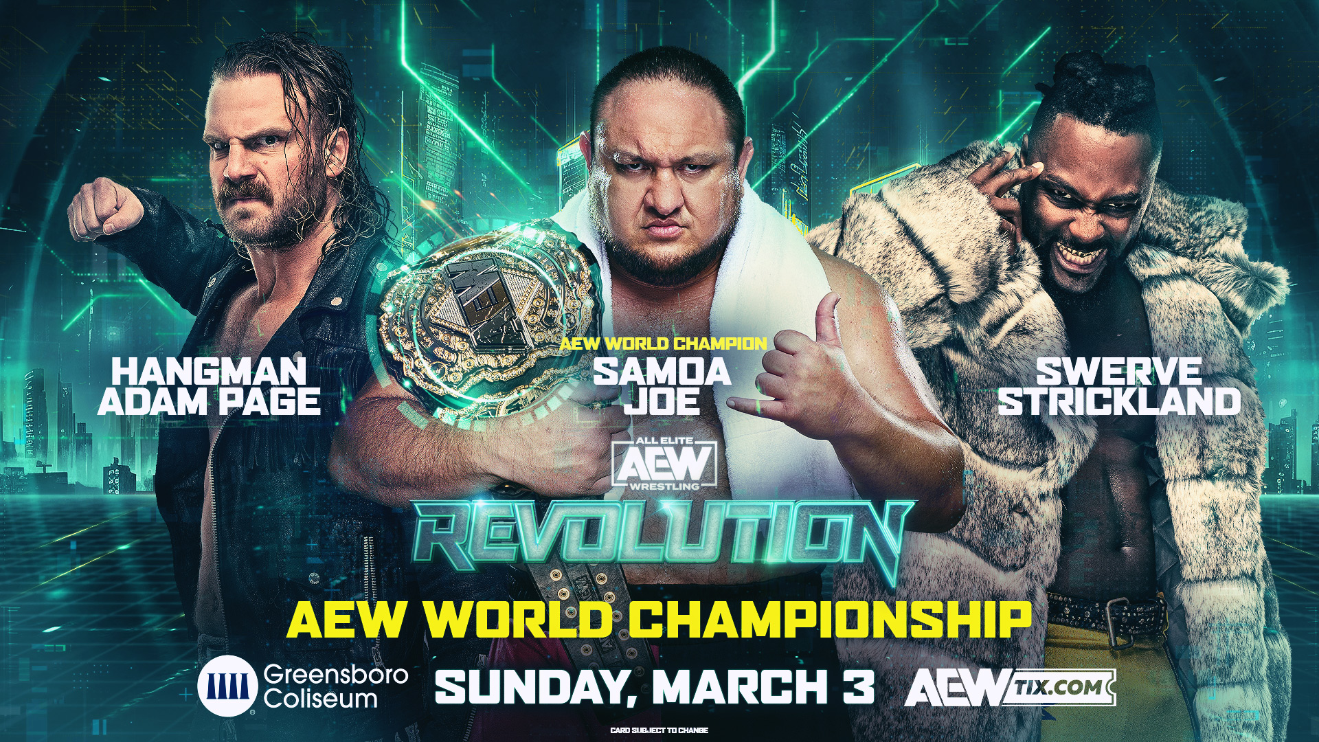 AEW Revolution 2024 : Samoa Joe défendra son titre dans un 3-way.