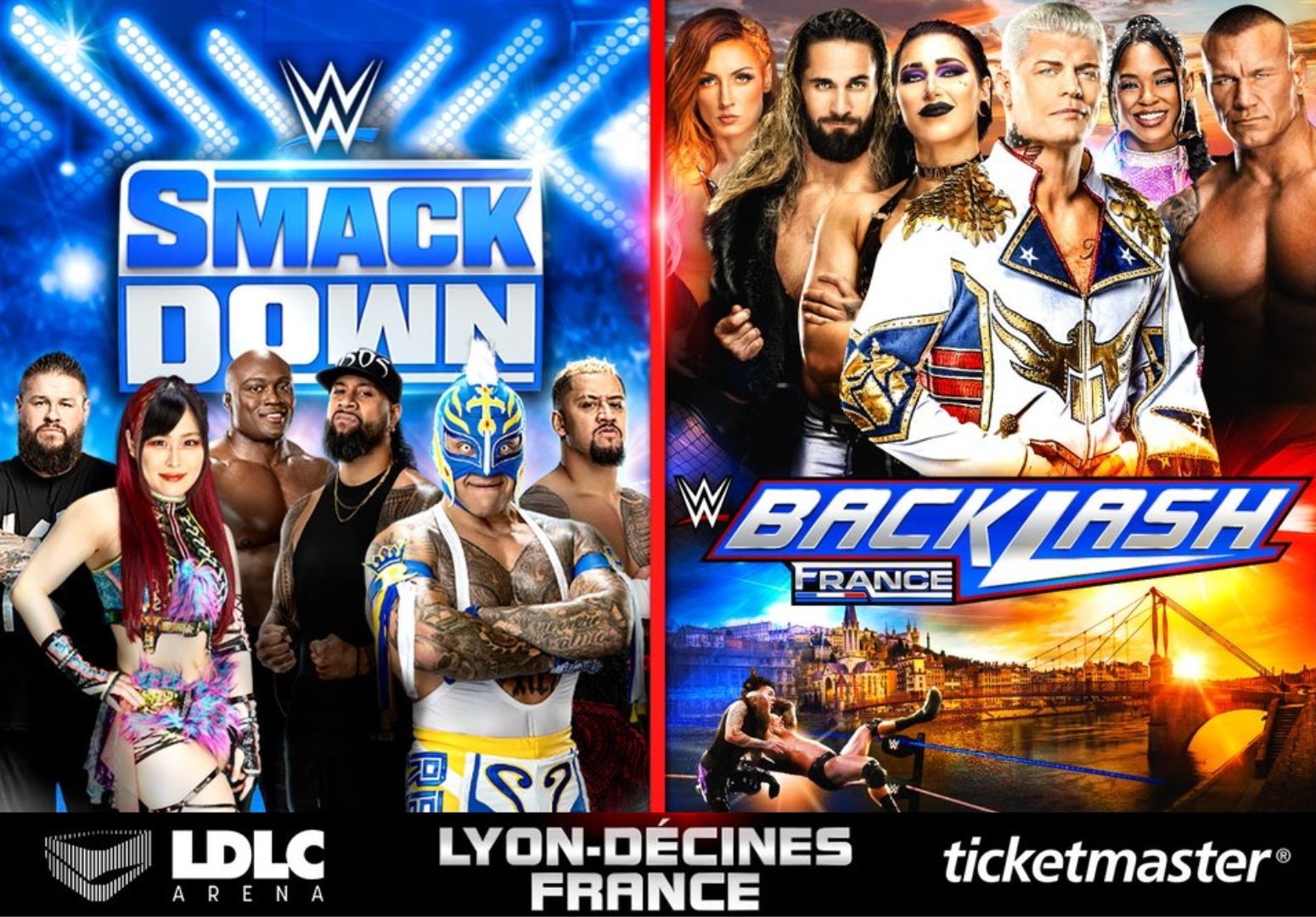 Voici les prix des billets unitaires pour SmackDown et WWE Backlash France.