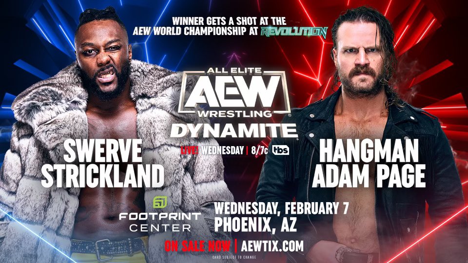 AEW Dynamite : Hangman Page contre Swerve Strickland et une "grosse annonce" de Tony Khan.