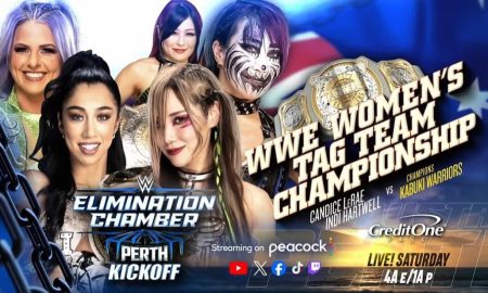 WWE Elimination Chamber 2024 : Les titres par équipe féminins en jeu dans le Kickoff.