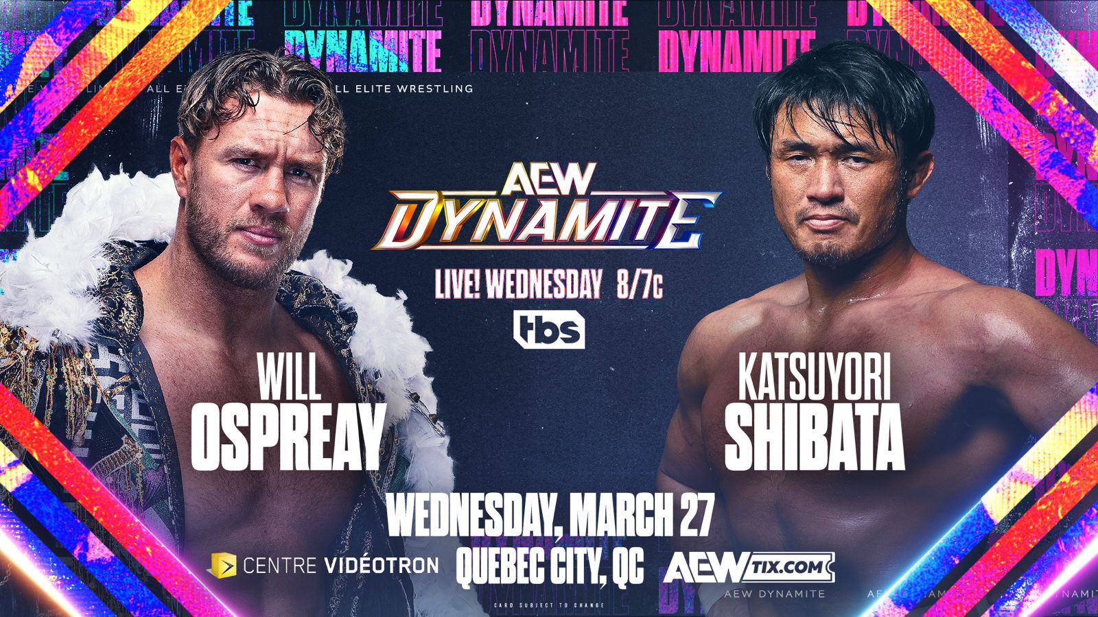 AEW Dynamite : Deux matchs annoncés pour le 27 mars.